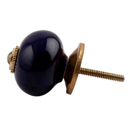 Navy Blue Golden Fitting Ceramic Knob
